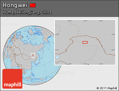 Gray Location Map of Hongwei