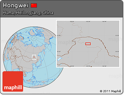 Gray Location Map of Hongwei