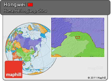 Political Location Map of Hongwei
