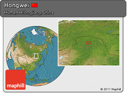 Satellite Location Map of Hongwei