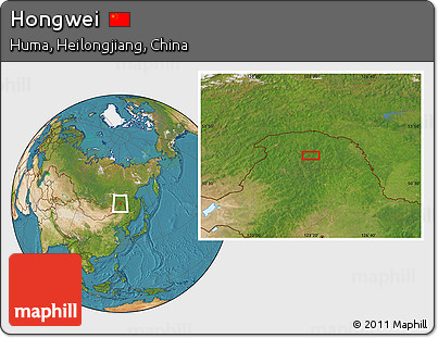 Satellite Location Map of Hongwei