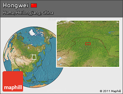 Satellite Location Map of Hongwei