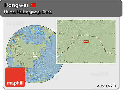 Savanna Style Location Map of Hongwei, hill shading