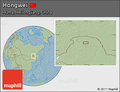 Savanna Style Location Map of Hongwei, hill shading