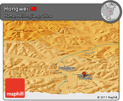 Political Panoramic Map of Hongwei