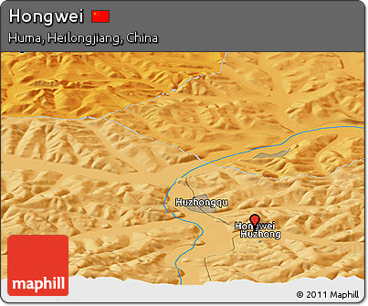 Political Panoramic Map of Hongwei
