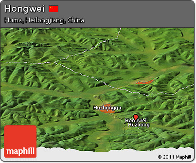 Satellite Panoramic Map of Hongwei