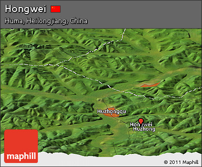 Satellite Panoramic Map of Hongwei