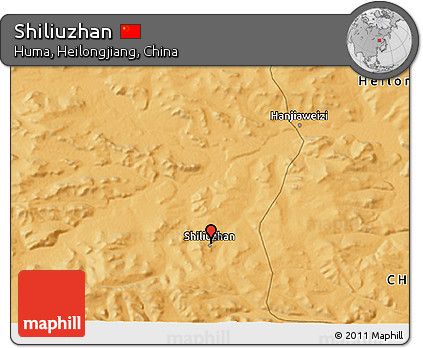 Political 3D Map of Shiliuzhan