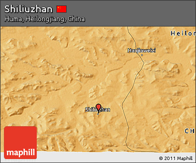 Political 3D Map of Shiliuzhan