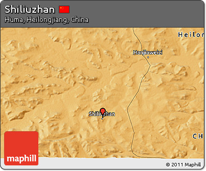 Political 3D Map of Shiliuzhan
