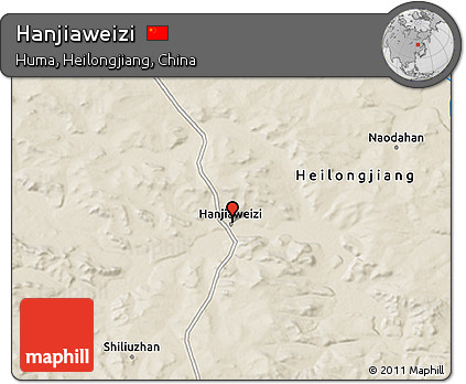 Shaded Relief 3D Map of Hanjiaweizi