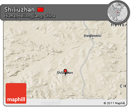 Shaded Relief 3D Map of Shiliuzhan