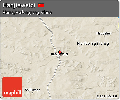Shaded Relief 3D Map of Hanjiaweizi