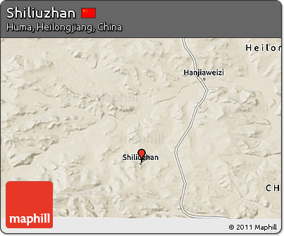 Shaded Relief 3D Map of Shiliuzhan