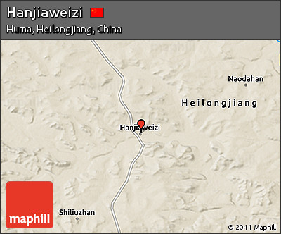 Shaded Relief 3D Map of Hanjiaweizi