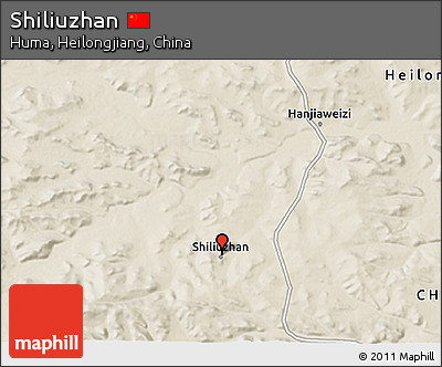 Shaded Relief 3D Map of Shiliuzhan