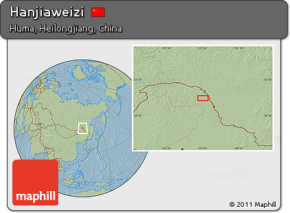 Savanna Style Location Map of Hanjiaweizi, hill shading