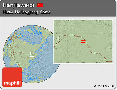 Savanna Style Location Map of Hanjiaweizi, hill shading