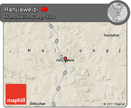 Shaded Relief Map of Hanjiaweizi