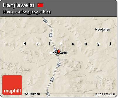 Shaded Relief Map of Hanjiaweizi