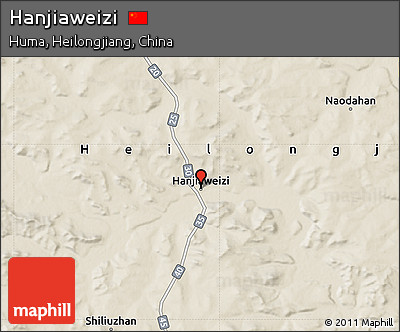 Shaded Relief Map of Hanjiaweizi
