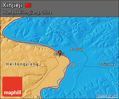 Political 3D Map of Xinjieji