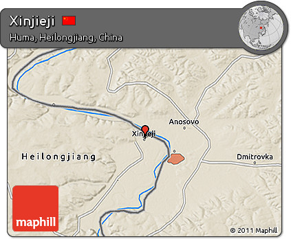 Shaded Relief 3D Map of Xinjieji