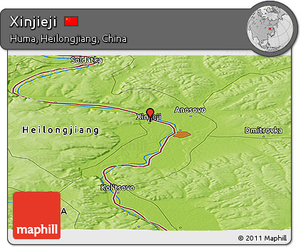 Physical Panoramic Map of Xinjieji