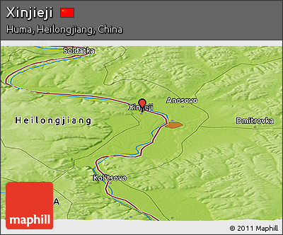 Physical Panoramic Map of Xinjieji