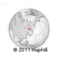 Outline Map of the Area around 52° 6' 54" N, 128° 25' 30" E, rectangular outline