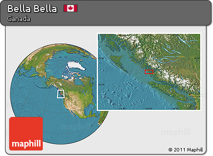 Satellite Location Map of Bella Bella
