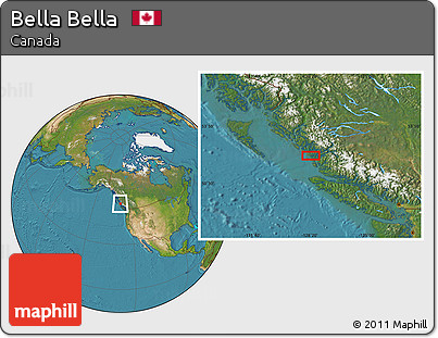 Satellite Location Map of Bella Bella