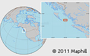 Gray Location Map of the area around 52° 6' 54" N, 129° 58' 29" W