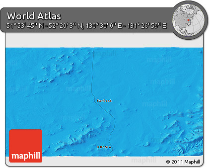 Political 3D Map of the Area around 52°&nbsp;6'&nbsp;54"&nbsp;N,&nbsp;130°&nbsp;58'&nbsp;29"&nbsp;E