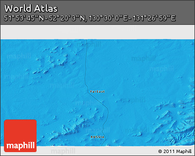 Political 3D Map of the Area around 52°&nbsp;6'&nbsp;54"&nbsp;N,&nbsp;130°&nbsp;58'&nbsp;29"&nbsp;E