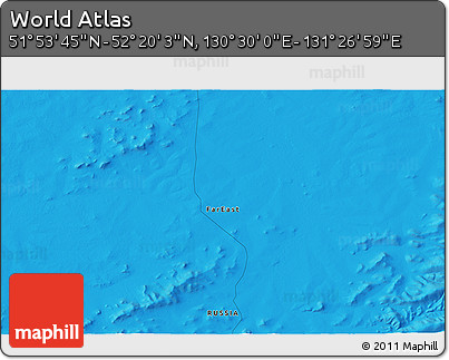 Political 3D Map of the Area around 52°&nbsp;6'&nbsp;54"&nbsp;N,&nbsp;130°&nbsp;58'&nbsp;29"&nbsp;E