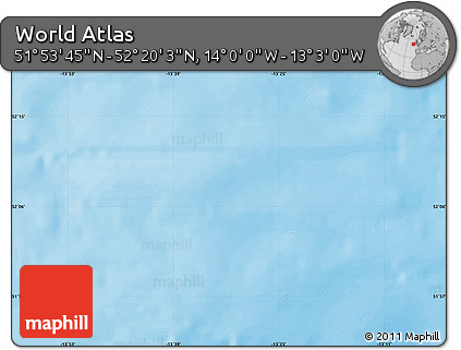 Physical Map of the Area around 52° 6' 54" N, 13° 31' 30" W