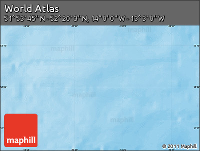 Physical Map of the Area around 52° 6' 54" N, 13° 31' 30" W