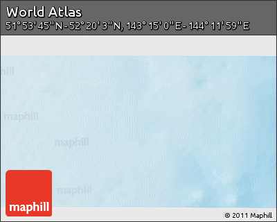 Physical 3D Map of the Area around 52° 6' 54" N, 143° 43' 29" E