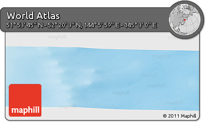 Physical Panoramic Map of the Area around 52° 6' 54" N, 144° 34' 29" E