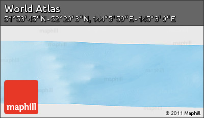 Physical Panoramic Map of the Area around 52° 6' 54" N, 144° 34' 29" E