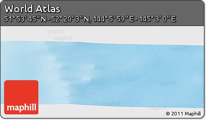 Physical Panoramic Map of the Area around 52° 6' 54" N, 144° 34' 29" E