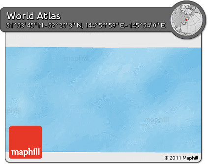 Physical 3D Map of the Area around 52° 6' 54" N, 145° 25' 30" E