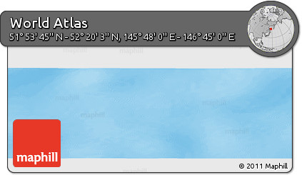 Physical Panoramic Map of the Area around 52° 6' 54" N, 146° 16' 30" E