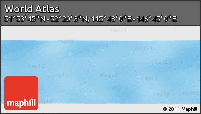 Physical Panoramic Map of the Area around 52° 6' 54" N, 146° 16' 30" E