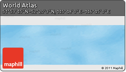 Physical Panoramic Map of the Area around 52° 6' 54" N, 146° 16' 30" E