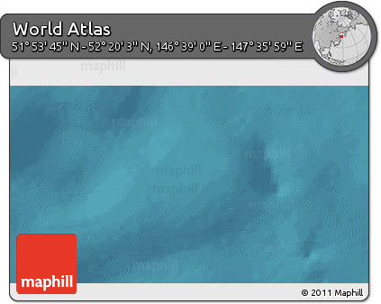 Satellite 3D Map of the Area around 52° 6' 54" N, 147° 7' 30" E
