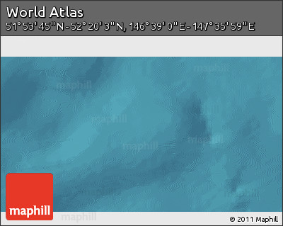 Satellite 3D Map of the Area around 52° 6' 54" N, 147° 7' 30" E
