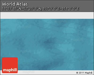 Satellite 3D Map of the Area around 52° 6' 54" N, 150° 31' 30" E